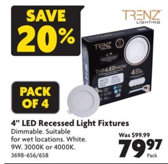 Home Hardware 4 led recessed light fixtures offer