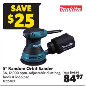 Home Hardware 5 random orbit sander offer