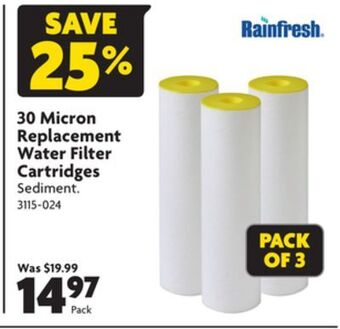 Home Hardware 30 micron replacement water filter cartridges offer