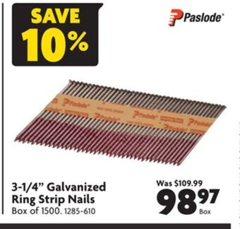 Home Hardware 3-1/4 galvanized ring strip nails offer