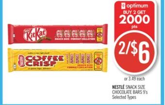 Shoppers Drug Mart Nestlé snack size chocolate bars offer
