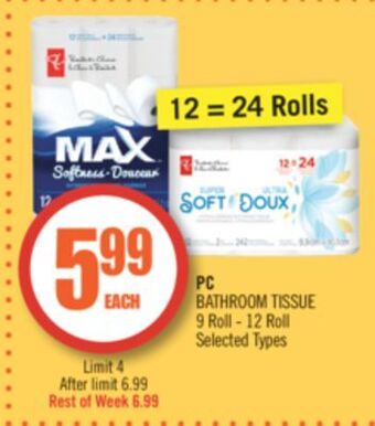 Shoppers Drug Mart Pc bathroom tissue offer
