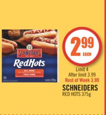 Shoppers Drug Mart Schneiders red hots offer
