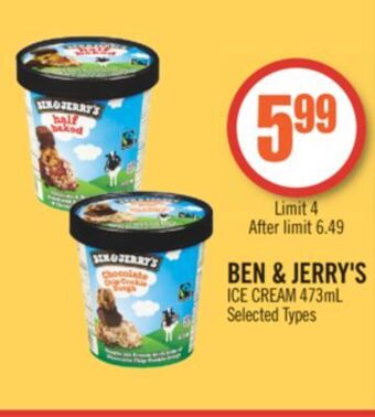 Shoppers Drug Mart Ben & jerry's ice cream offer