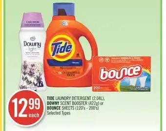 Shoppers Drug Mart Tide laundry detergent downy scent booster or bounce sheets offer