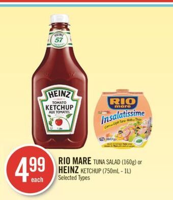 Shoppers Drug Mart Rio mare tuna salad (160g) or heinz ketchup (750ml - 1l) offer