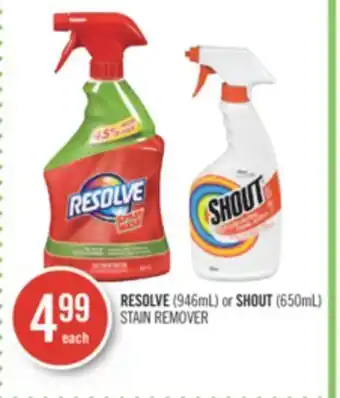 Shoppers Drug Mart Resolve (946ml) or shout (650ml) stain remover offer
