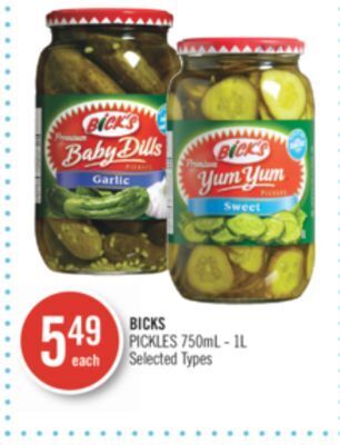 Shoppers Drug Mart Bicks pickles offer