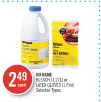 Shoppers Drug Mart No name bleach (1.27l) or latex gloves (1 pair) offer