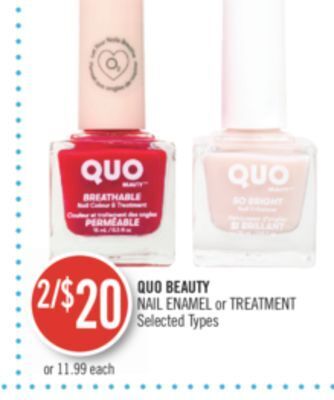 Shoppers Drug Mart Quo beauty nail enamel or treatment offer