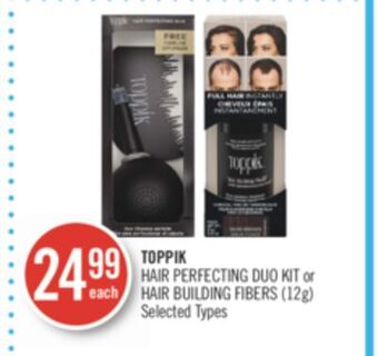 Shoppers Drug Mart Toppik hair perfecting duo kit or hair building fibers offer