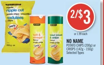 Shoppers Drug Mart No name potato chips (200g) or crisps (142g - 150g) offer