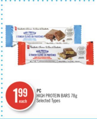 Shoppers Drug Mart Pc high protein bars offer
