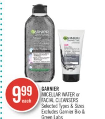 Shoppers Drug Mart Garnier micellar water or facial cleansers offer