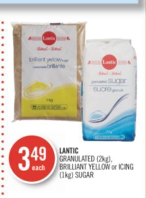 Shoppers Drug Mart Lantic granulated (2kg), brilliant yellow or icing (1kg) sugar offer