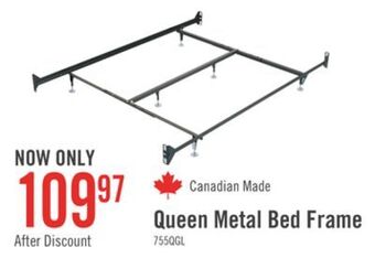The Brick Queen metal glide bed frame with headboard/footboard attachment offer