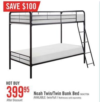 The Brick Noah twin/twin bunk bed offer