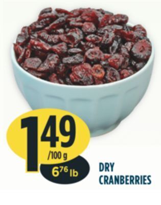 Marché Adonis Dry cranberries offer