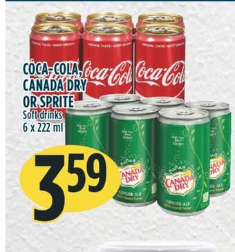 Marché Adonis Coca-cola, canada dry or sprite soft drinks offer