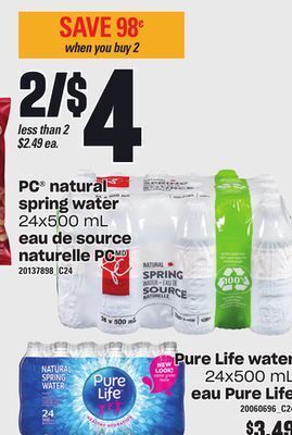 Independent City Market Pc® natural spring water, 24x500 ml offer