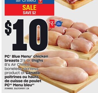 Independent City Market Pc® blue menu® chicken breasts, 3's or thighs, 8's offer