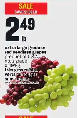 Independent City Market Extra large green or red seedless grapes offer