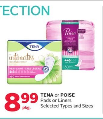 Rexall Tena or poise pads or liners offer