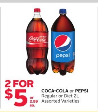 Rexall Coca-cola or pepsi regular or diet 2l offer