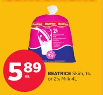 Rexall Beatrice skim, 1% or 2% milk offer