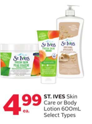 Rexall St. ives skin care or body lotion offer