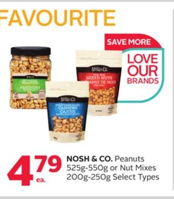 Rexall Nosh & co. peanuts 525g-550g or nut mixes 200g-250g offer