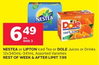 Rexall Nestea or lipton iced tea or dole juices or drinks offer