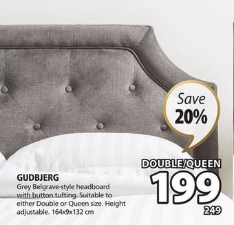 JYSK Gudbjerg grey belgrave-style headboard offer