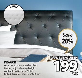 JYSK Dragor attaches to most standard bed frames, adjustable leg height offer
