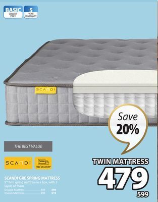 JYSK Scandi gre spring mattress offer