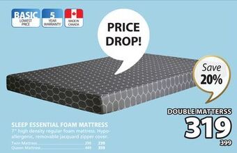 JYSK Sleep essential foam mattress offer