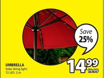 JYSK Umbrella solar string light offer