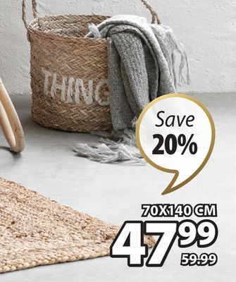 JYSK Sandeltre jute braided rug offer