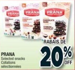 Jean Coutu PRANA Selected snacks offer
