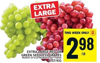 Food Basics EXTRA LARGE RED OR GREEN SEEDLESS GRAPES offer