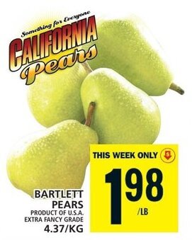 Food Basics BARTLETT PEARS offer