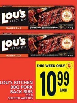 Food Basics LOU'S KITCHEN BBQ PORK BACK RIBS offer