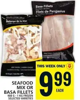 Food Basics SEAFOOD MIX OR BASA FILLETS 908 G-1 KG offer