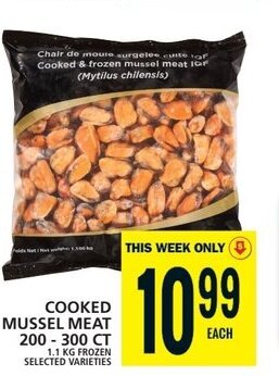 Food Basics COOKED MUSSEL MEAT 200-300 CT 1.1 KG offer