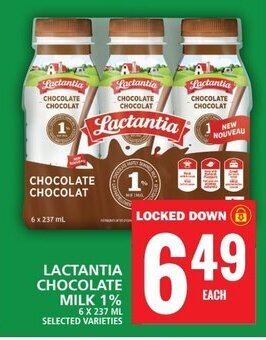 Food Basics LACTANTIA CHOCOLATE MILK 1% 6 X 237 ML offer