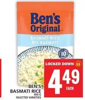 Food Basics BEN'S BASMATI RICE 400G offer