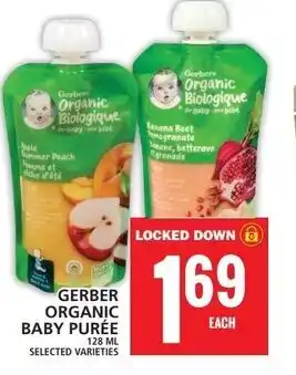 Food Basics GERBER ORGANIC BABY PURÉE 128 ML offer