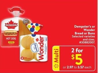 Walmart Dempster's or Wonder Bread or Buns offer