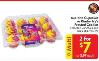 Walmart two-bite Cupcakes or Kimberley's Frosted Cookies offer