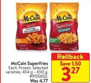 Walmart McCain Superfries offer
